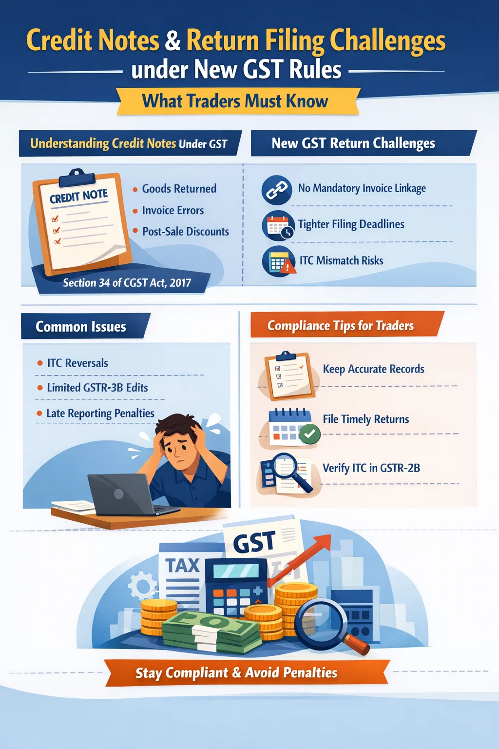 Credit Notes & Return Filing Challenges under New GST Rules- What Traders Must Know